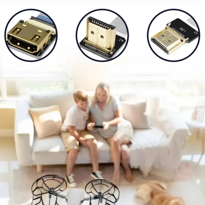 FPV Micro HDMI compatible con conector de 90 grados FPC Flexible plano Mini Cable de cinta HD FFC 20 pines para Drone Gopro DSLR Kit de cardán - imagen 4