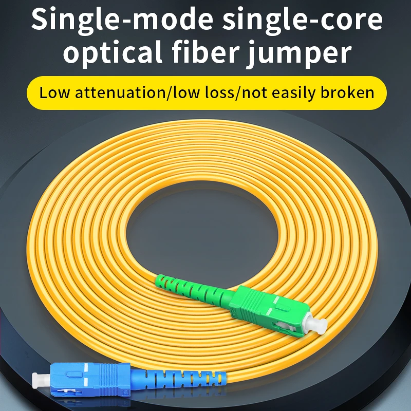 Cable de conexión de fibra óptica SC/UPC SC/APC 1M/3M/5M/10M monomodo (SM) conectores personalizables de puente de fibra óptica de un solo núcleo 3,0mm