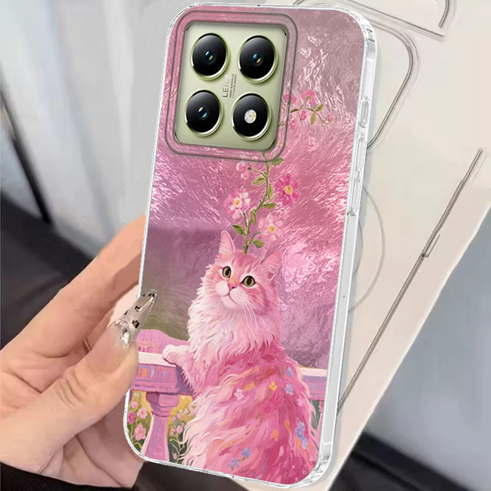 Funda de teléfono con diseño de vórtice degradado de dibujos animados de perro gato para Xiaomi 14T 13T 11 Lite NE Poco X5 M6 X6 X7 X3 Pro NFC C65 C61 M5S - imagen 5