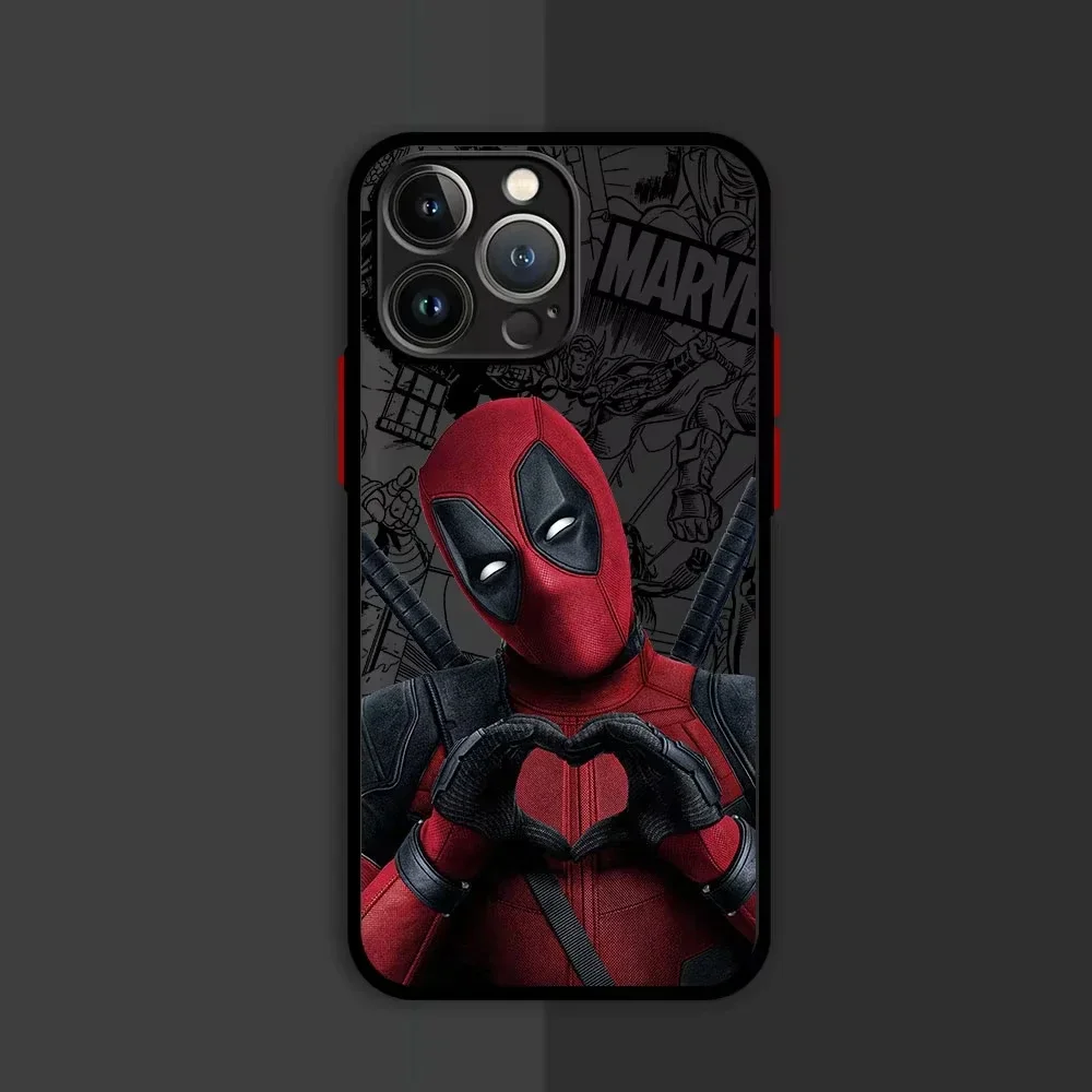 Funda mate de lujo para PC dura de Marvel Deadpool para iPhone 16 15 XR X 14 16 Plus XS Max Mini 15 16 Pro Max 12 11Pro 7 8 Plus SE - imagen 4