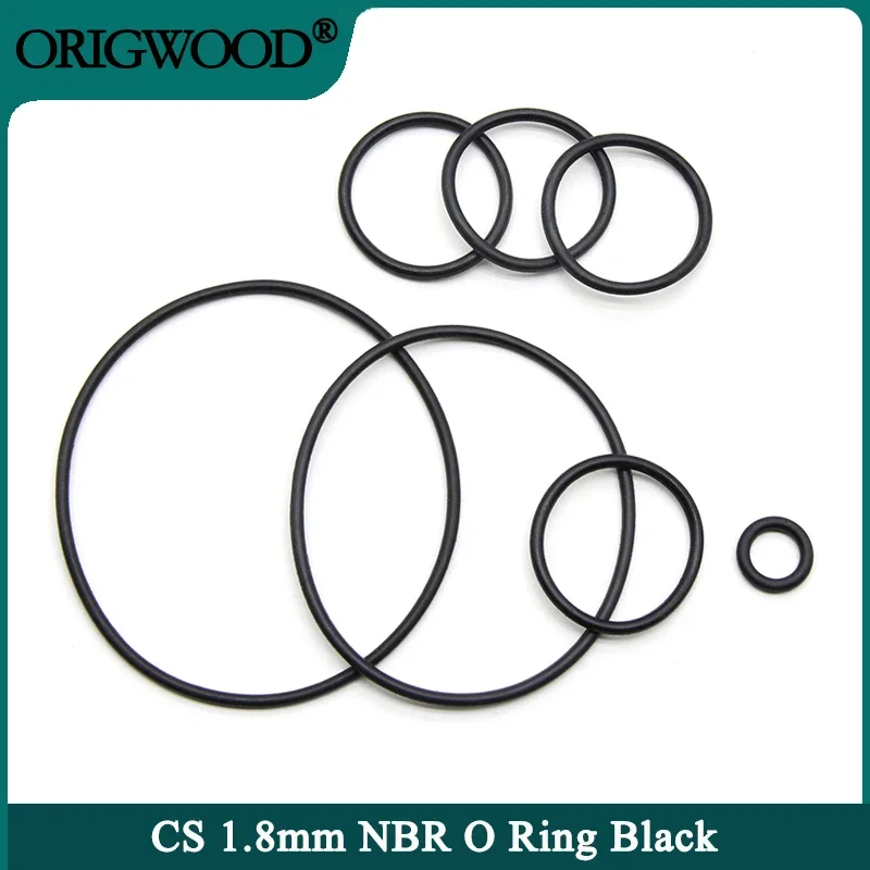 10/50 Uds NBR junta tórica de caucho de nitrilo CS 1,8mm ID 1,8 ~ 71mm negro redondo tipo O arandela de sellado resistente al aceite a la corrosión