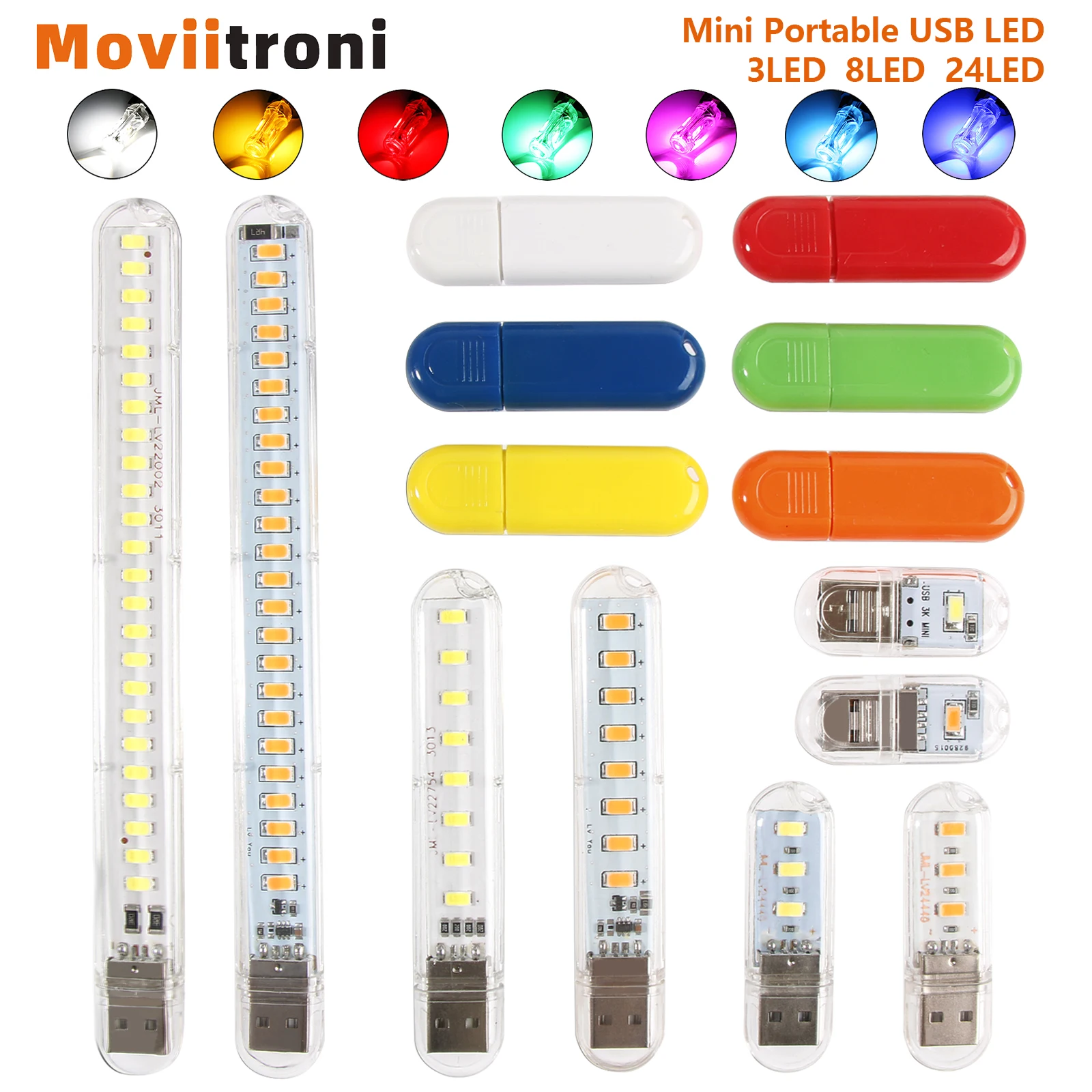 Mini luces LED USB para libros, lámparas USB portátiles, DC 5V, lámpara de lectura ultrabrillante para banco de energía, Camping, PC, portátiles, luces nocturnas