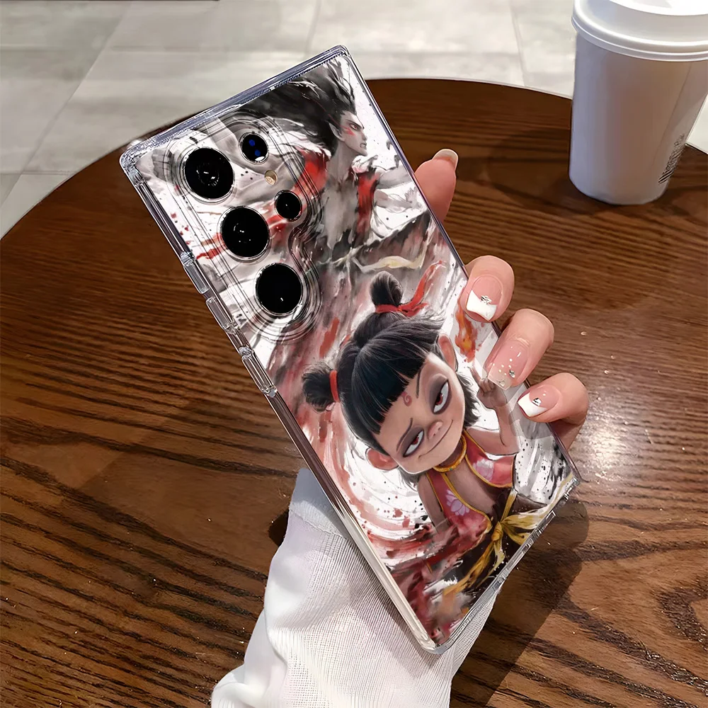 Nezha Funda de teléfono para Samsung S25 Ultra Funda Galaxy S24 Plus S23 S22 S21 S20 FE transparente a prueba de golpes Funda de silicona suave Coque - imagen 3