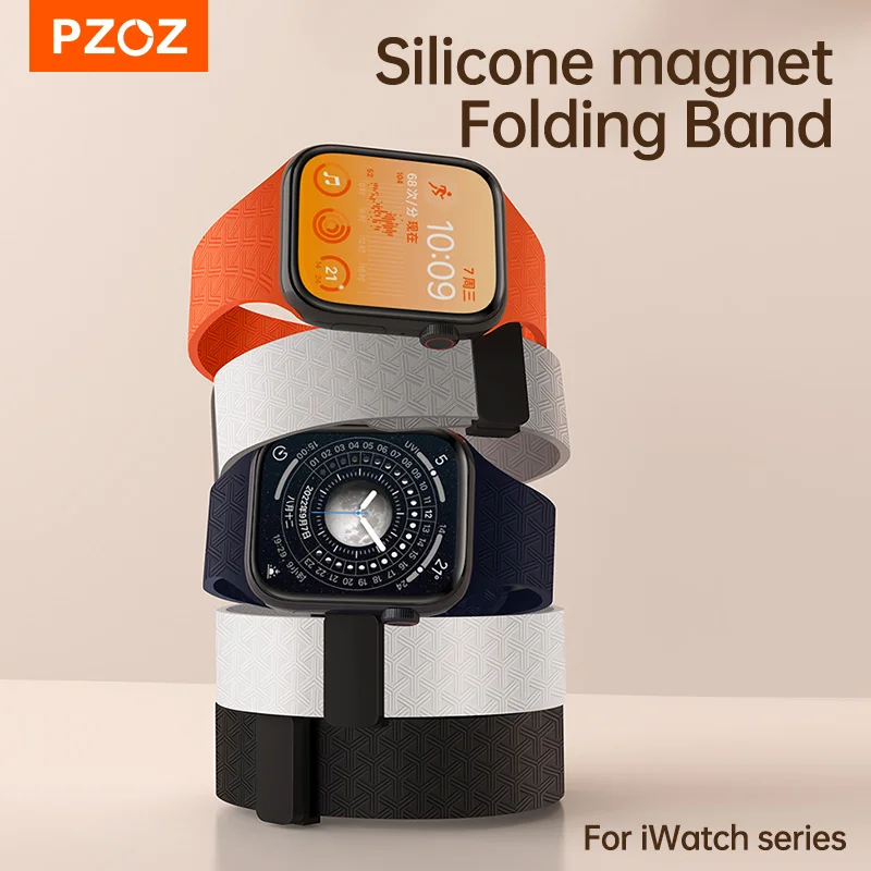 PZOZ correa de cierre plegable para Apple Watch iWatch Series 11 10 9 8 7 6 Ultra 3 2 SE 40 45 44 42 38 49mm pulsera de reloj - imagen 2