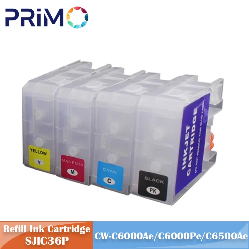 Cartucho de tinta vacío recargable SJIC36P sin Chip para impresora de etiquetas de inyección de tinta Epson CW-C6000Ae C6000Pe C6500Ae C6500Pe