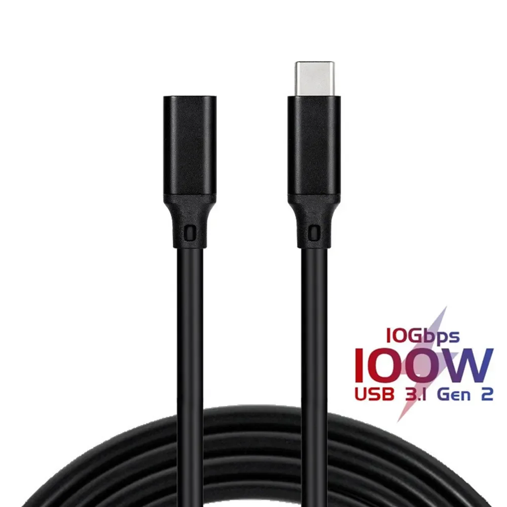 10Gbps Gen2 tipo C USB 3,1 macho a USB-C hembra extensión de datos 100W Cable de carga Cable extensor diseño Reversible 0,2 m1 m 2m 5m - imagen 2
