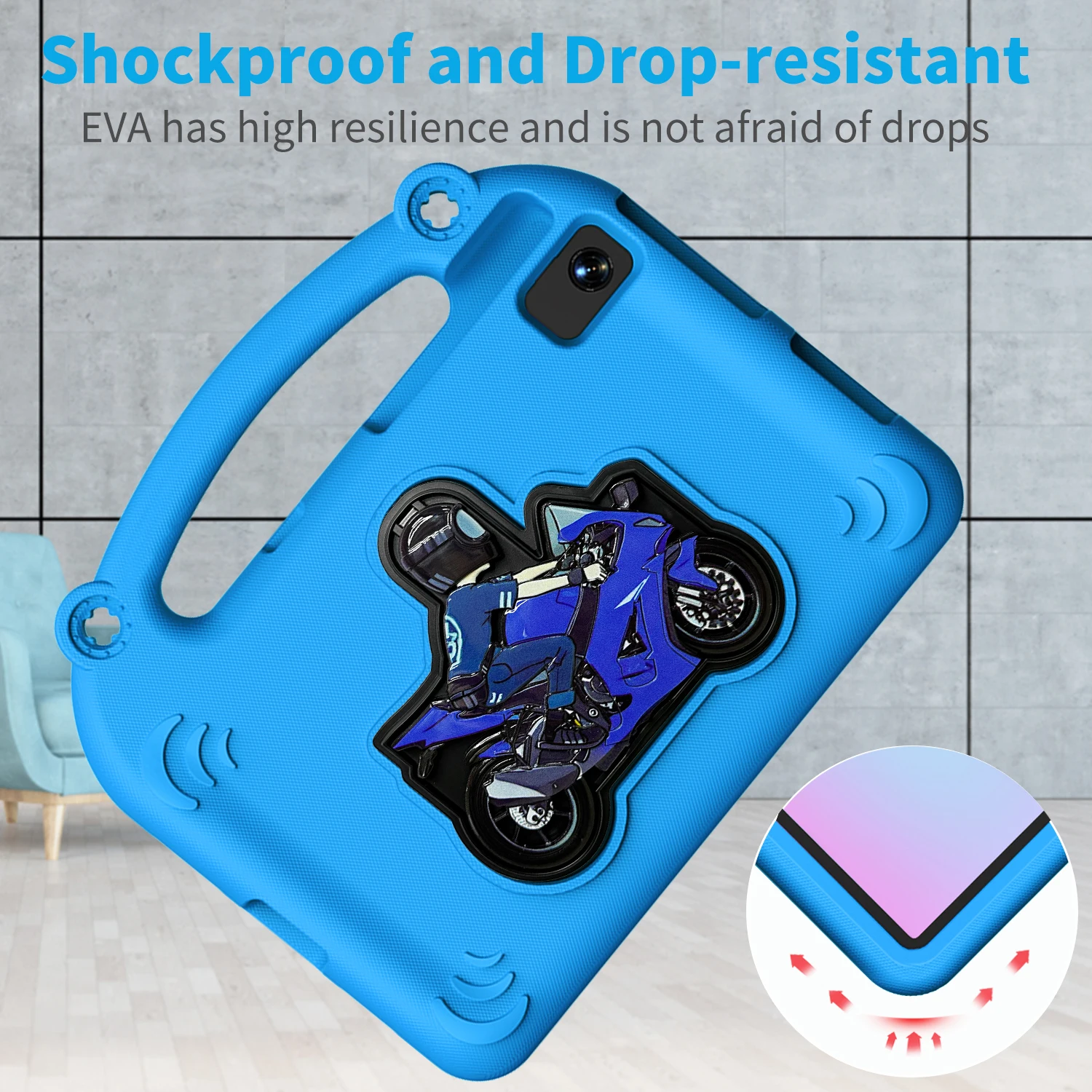 Funda EVA para niños para Samsung Galaxy Tab A11 A9 Plus S11 S10 Lite S9 FE S8 S7 S6 Lite A7 10,4 S5e S6 funda con soporte de mano - imagen 5