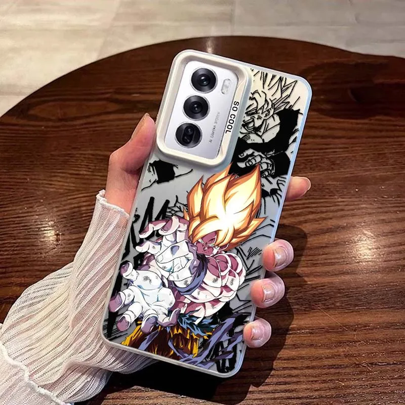 Funda de Anime d-dragon Ball Cool Saiyan para OPPO A98 A96 A95 A94 A79 A78 A77 A54 A55 funda de teléfono plateada colorida - imagen 3