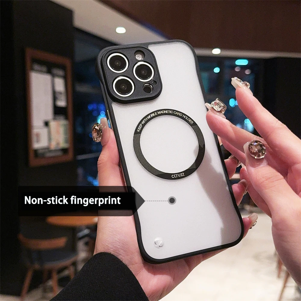 Funda de teléfono sin marco translúcida magnética ultradelgada para iPhone 13 14 15 16 Pro Max protección de cámara cubierta de carga inalámbrica - imagen 4