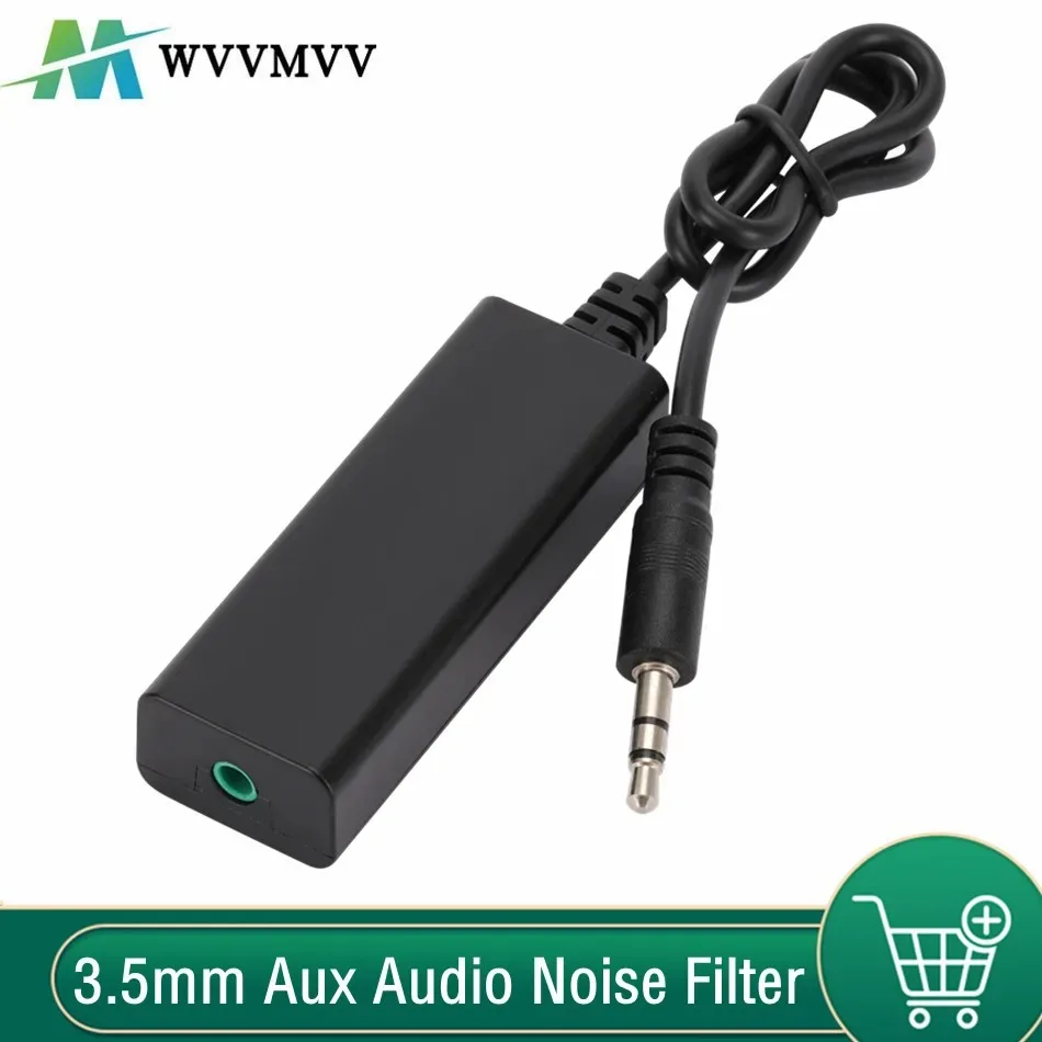 Línea de altavoz WvvMvv, filtro de ruido de Audio auxiliar de 3,5mm, aislador de ruido de bucle de tierra, elimina el sistema de Audio estéreo del coche, estéreo para el hogar