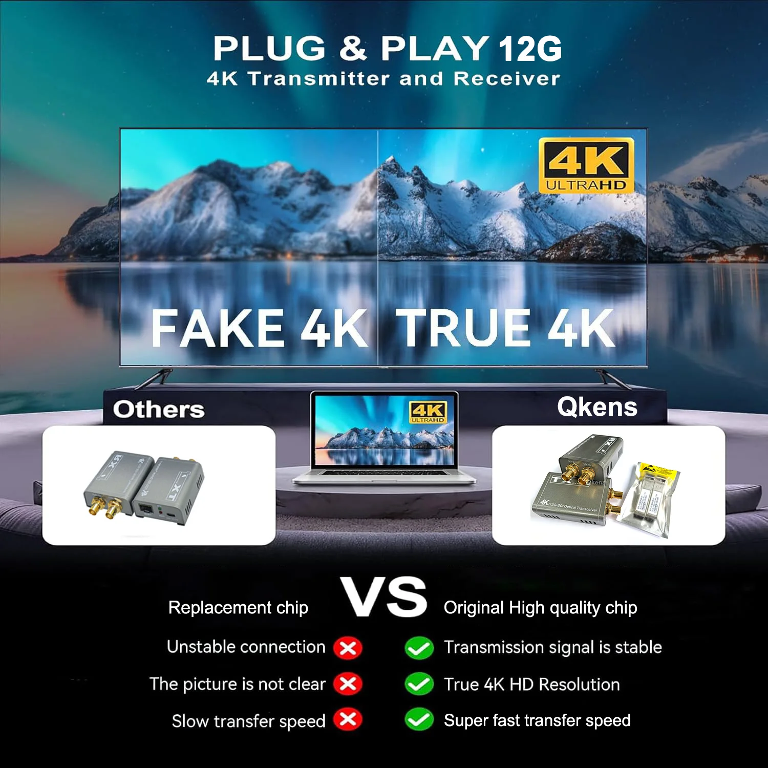 Extensor de Cable de fibra LC de 20km, transmisor y receptor de Audio y vídeo, transceptor óptico 4K 12G SDI, módulo de fibra óptica 12G-SDl SFP - imagen 5