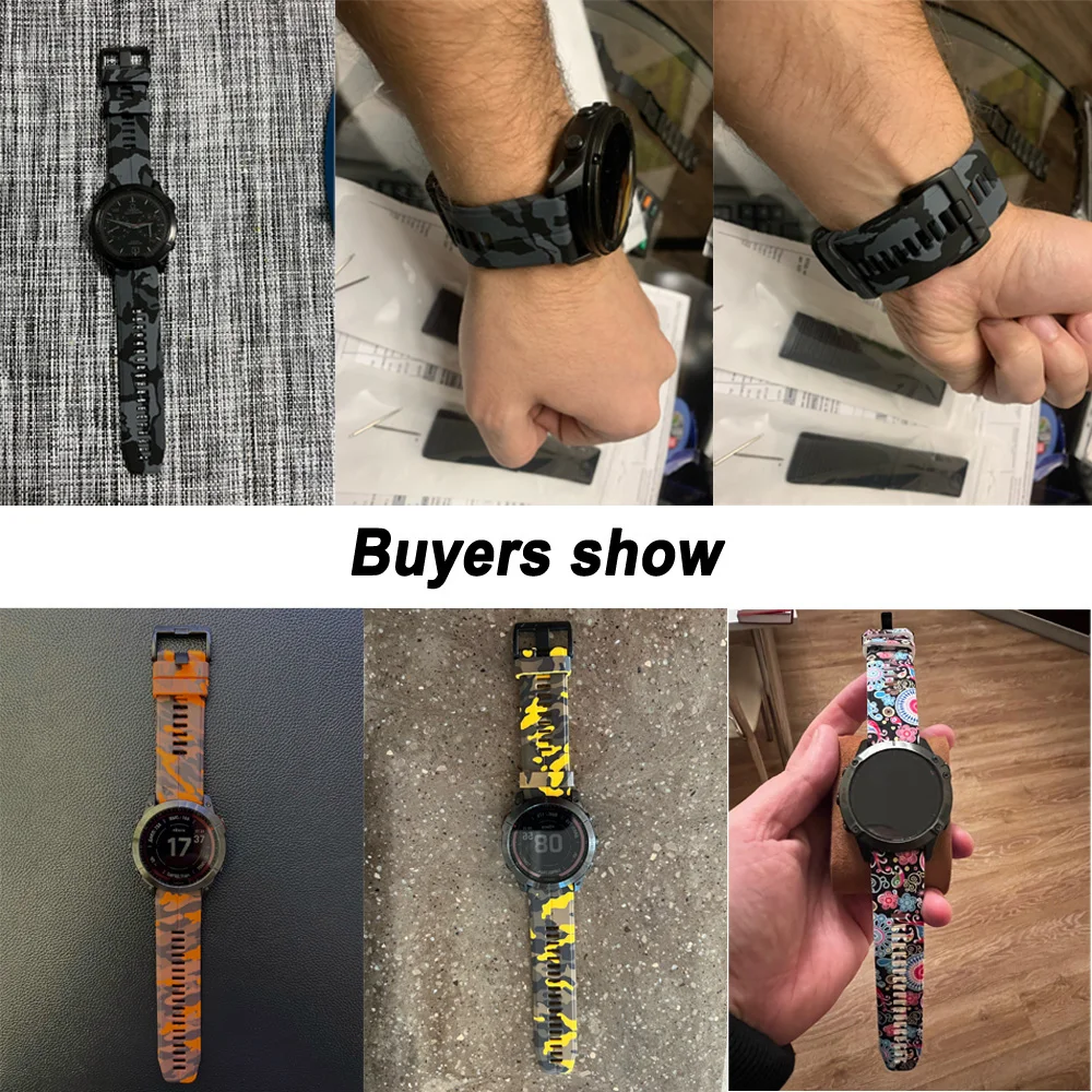 Correa de silicona de camuflaje para pulsera COROS Vertix 2 para Garmin Fenix 6X 6Pro 5 5X Plus 7X 3 HR Epix 26 22mm correa Quickfit - imagen 2
