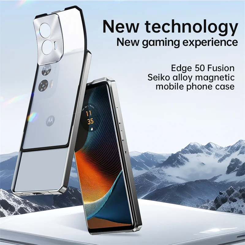 Funda de teléfono dura de PC mate con marco de Metal Push Pull para Motorola Moto Edge 60 50 Fusion 50 Pro X50 cubierta protectora Ultra a prueba de golpes - imagen 3