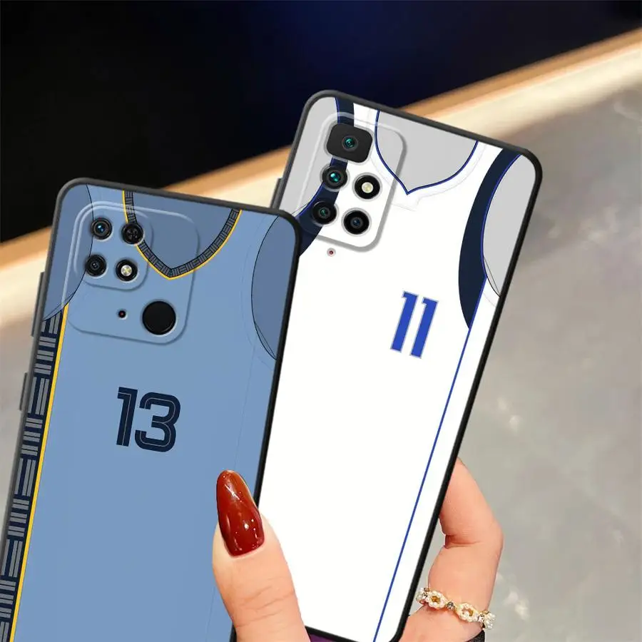 Funda de teléfono suave negra para Xiaomi Redmi A3 12C A4 A1 A2 Plus 14C 13C 10 K40 K80 Pro 9 A5 diseño Digital de baloncesto - imagen 5
