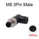 Angle 3pin male