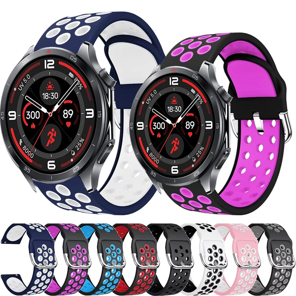 Correa deportiva de 22mm para Oppo Watch X X2 4 Pro, pulsera de silicona para OnePlus Watch 3 2 2R/OnePlus 46mm/Realme S2 2 3Pro