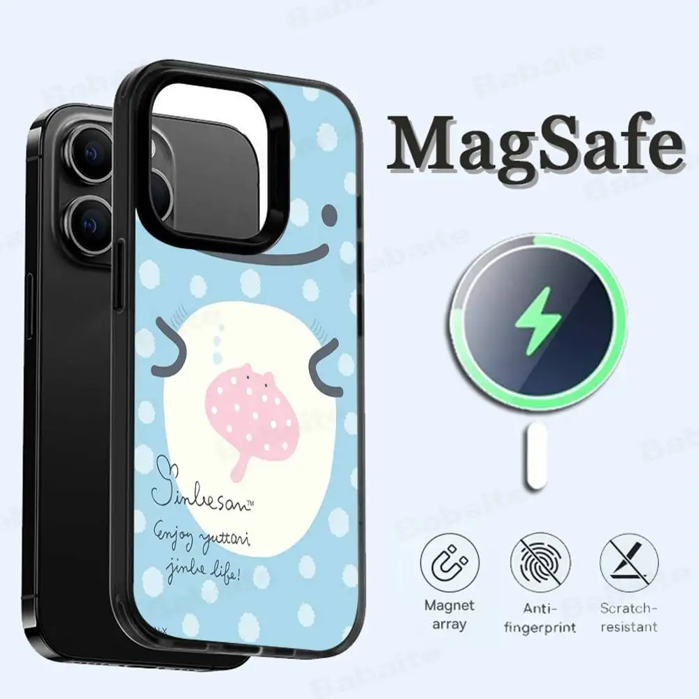 Funda de teléfono Jinbe San, funda magnética para iPhone 16 14 13 12 11 15 Pro Max Plus para cubierta de carga inalámbrica Magsafe - imagen 2