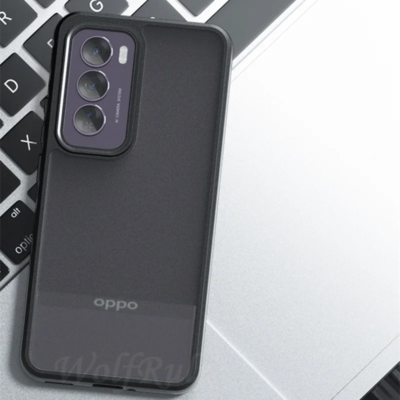 Funda para OPPO Reno 12 Pro, cubierta a prueba de golpes, mate, esmerilada, transparente, 5G - imagen 2