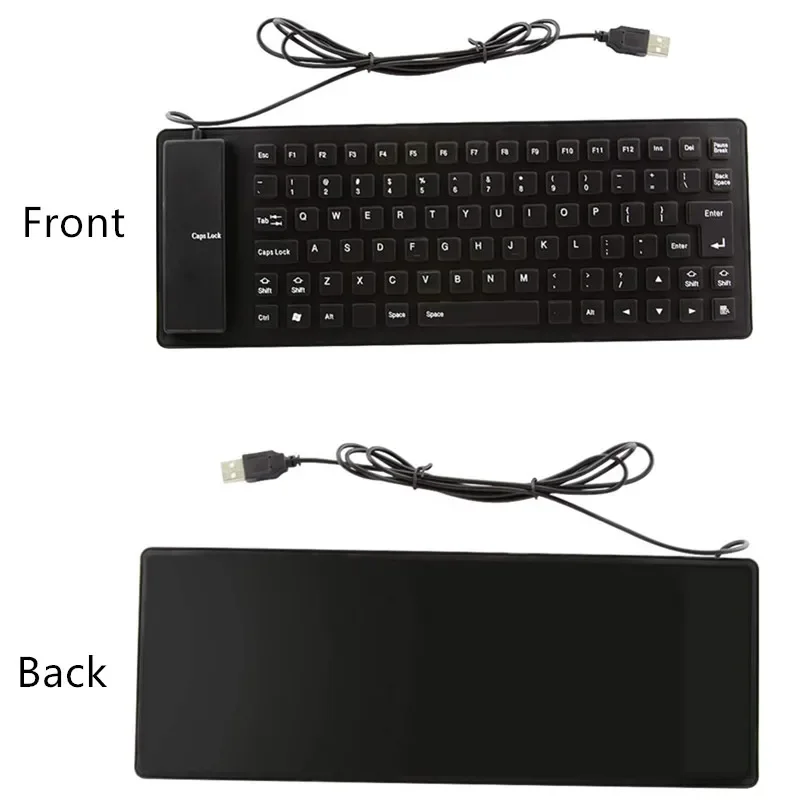 Teclado de silicona plegable de 85/109 teclas, tecla silenciosa con cable USB, resistente al agua, a prueba de polvo, teclado suave al tacto para Notebook y portátil - imagen 3