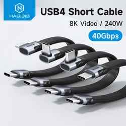 Hagibis Cable USB4 Type-C 40 Gbps corto PD 240W 8K60 Thunderbolt 3/4