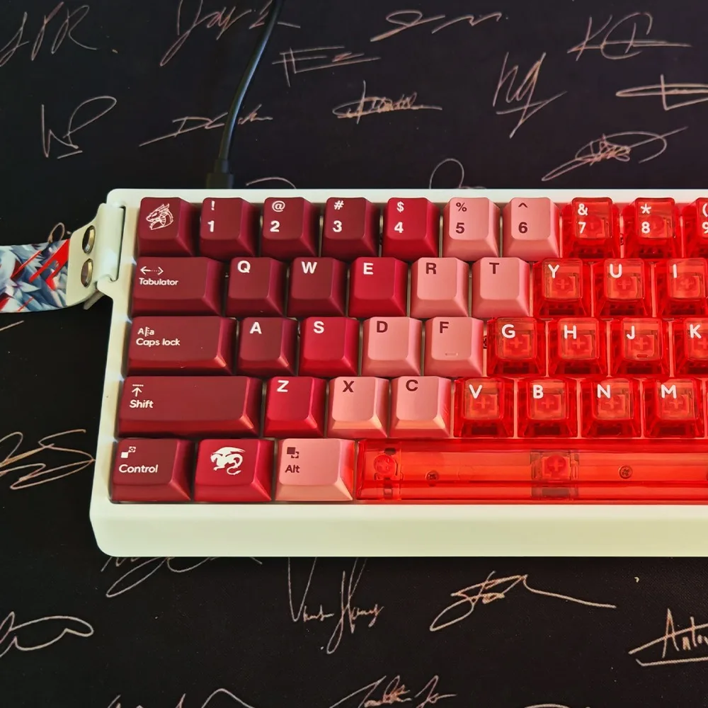 Juego de teclas personalizadas Snow Mountain gradiente azul rosa PBT 35 teclas Artisan Cherry Proflie KeyCaps teclado mecánico accesorio de juego - imagen 4