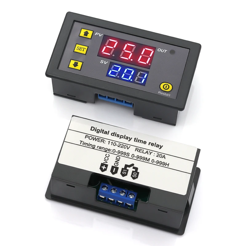 Relé de retardo de tiempo Digital, interruptor de Control de temporizador de ciclo con pantalla LED, ajustable, CA 110V, 220V, cc 12V - imagen 3