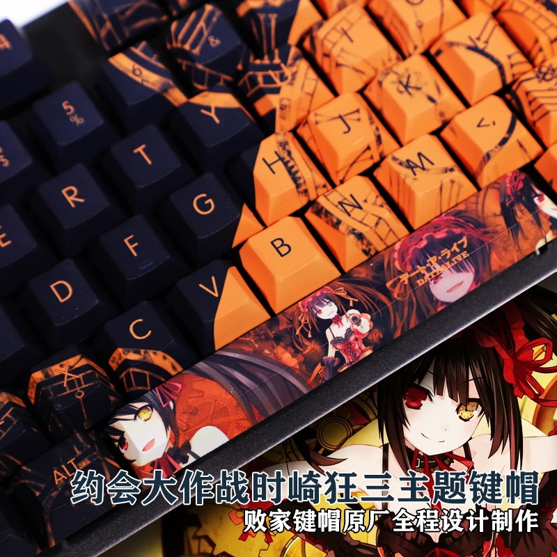 108 teclas PBT Dye Subbed Keycaps dibujos animados Anime Gaming Key Caps DATE A LIVE Tokisaki Kurumi Nightmare Cherry perfil Keycap