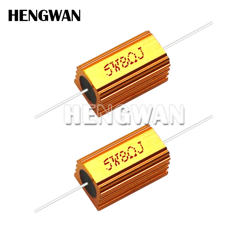 Resistencia bobinada de carcasa metálica de aluminio, 2 piezas, 5W, 0,1-15K, 0,5, 1, 2, 5, 6, 8, 10, 50, 100, 200, 300, 1K, 10K, ohm, RX24