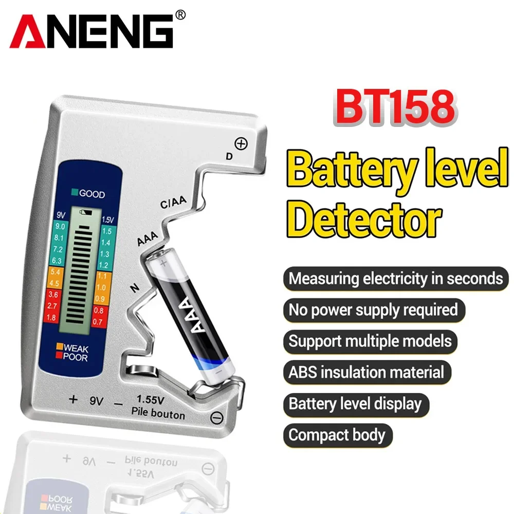 Probador de batería Universal ANENG BT158, comprobador de capacidad de batería Digital AA AAA D N 9V 1,55 V, herramientas de prueba de analizador de carga de pila de botón - imagen 2
