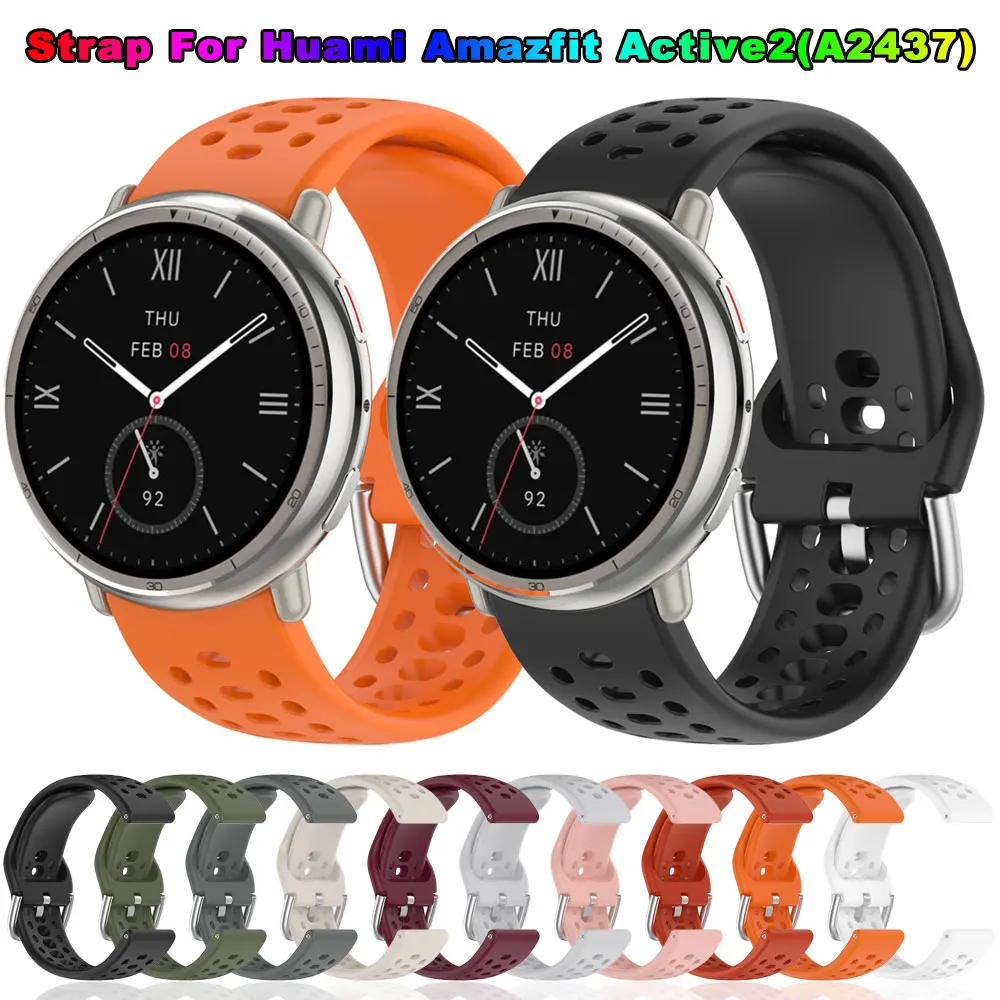 Correa de silicona Original para Huami Amazfit Active 2, pulsera deportiva transpirable, accesorios de Correa Amazfit Active2