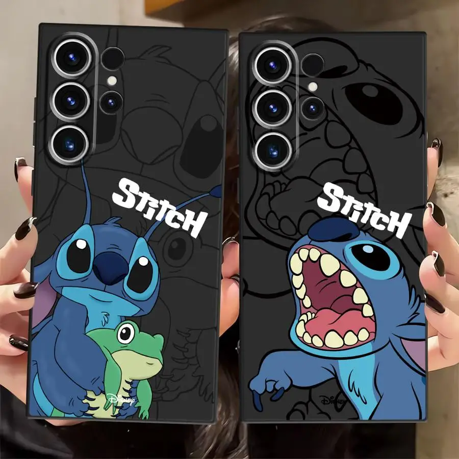 Funda de punto de dibujos animados de Disney para Samsung Galaxy S23 Ultra S20 S21 FE S24 Plus S25 Edge, funda de teléfono suave negra