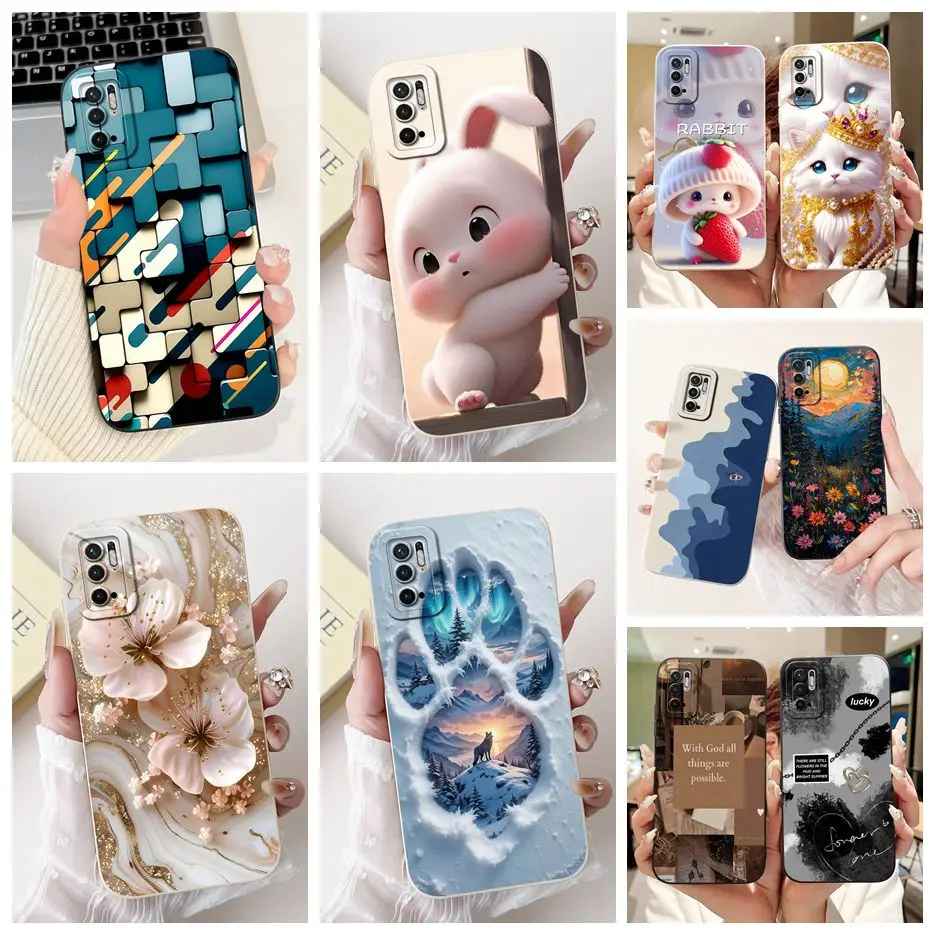 Pour Xiaomi Redmi Note 10 5G étui nouveau luxe bonbons peint couverture souple TPU coque de téléphone pour Xiaomi Redmi Note 10T Note10 T 5G Fundas