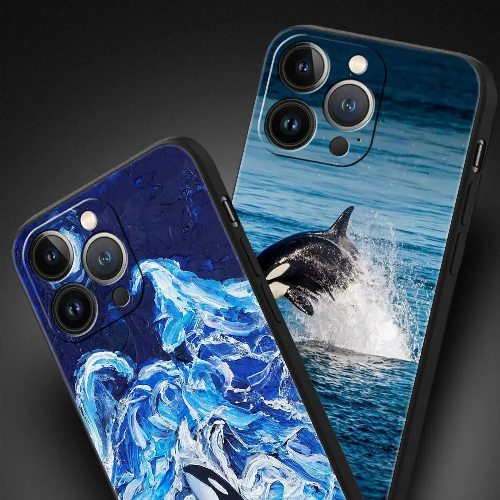 Funda de teléfono de lujo para iPhone, carcasa de silicona negra para modelos 13, 15, 14, 12 Mini, 11 Pro MAX, XR, X, SE, XS, 7, 8 Plus - imagen 3
