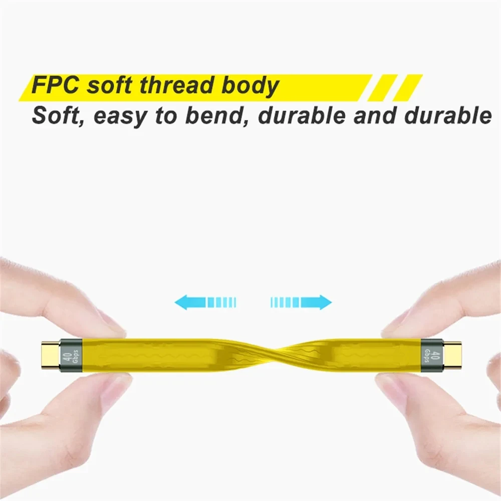 Cable de datos USB 4,0 Gen3 40Gbps Thunderbolt 3 PD 100W 5A Cable de carga rápida USB C a tipo C Cable 4K 60Hz Cable de datos USB tipo C - imagen 3