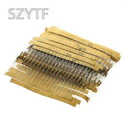Paquete de resistencias de película de carbono de 1/4W 5% 10 ohm-1M de uso común 30 tipos * 20 = 600 piezas
