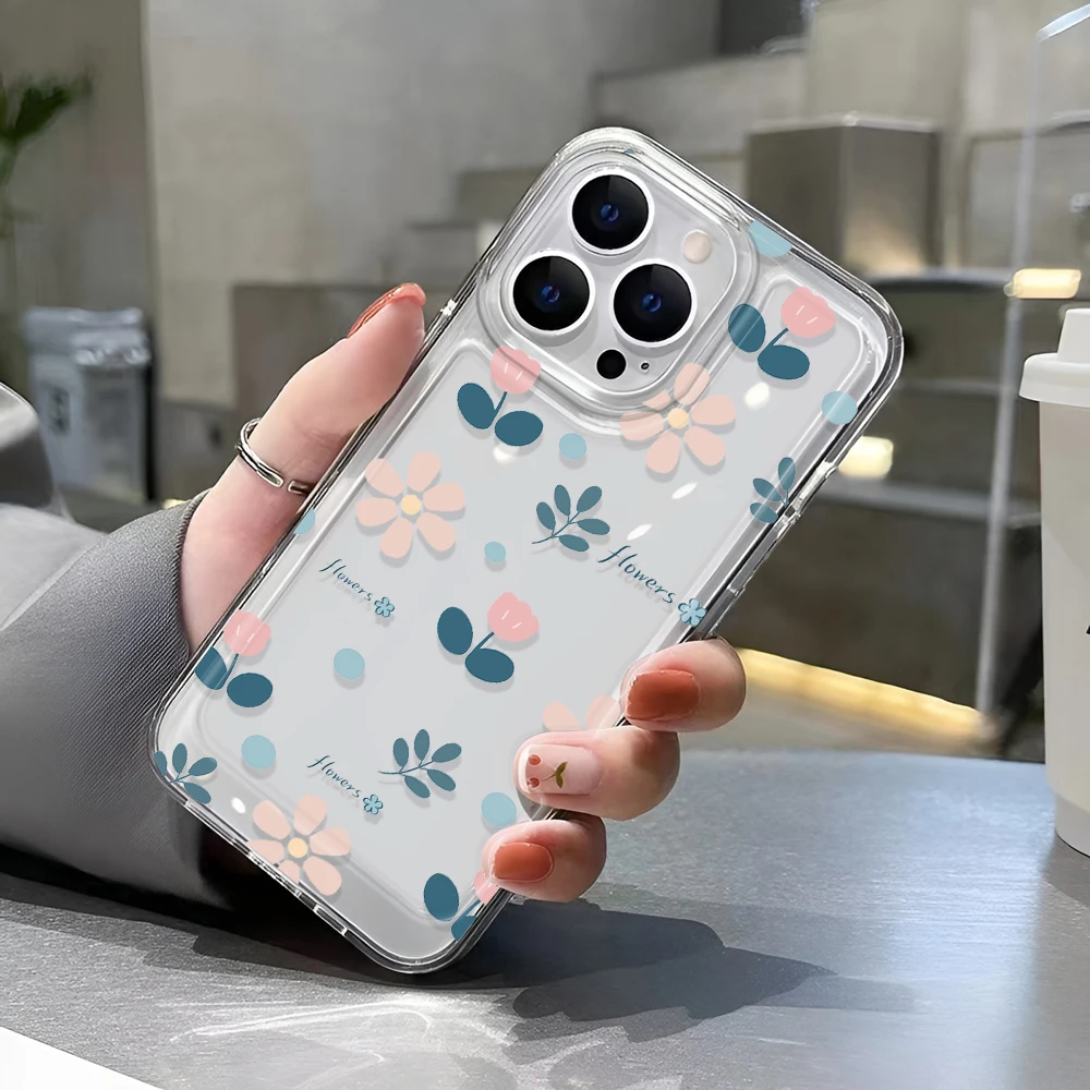 Funda de flores para iPhone 15 Fundas iPhone 15 12 13 14 16 Pro Max 14 15 Plus 16Pro iPhone16 Funda transparente a prueba de golpes - imagen 5