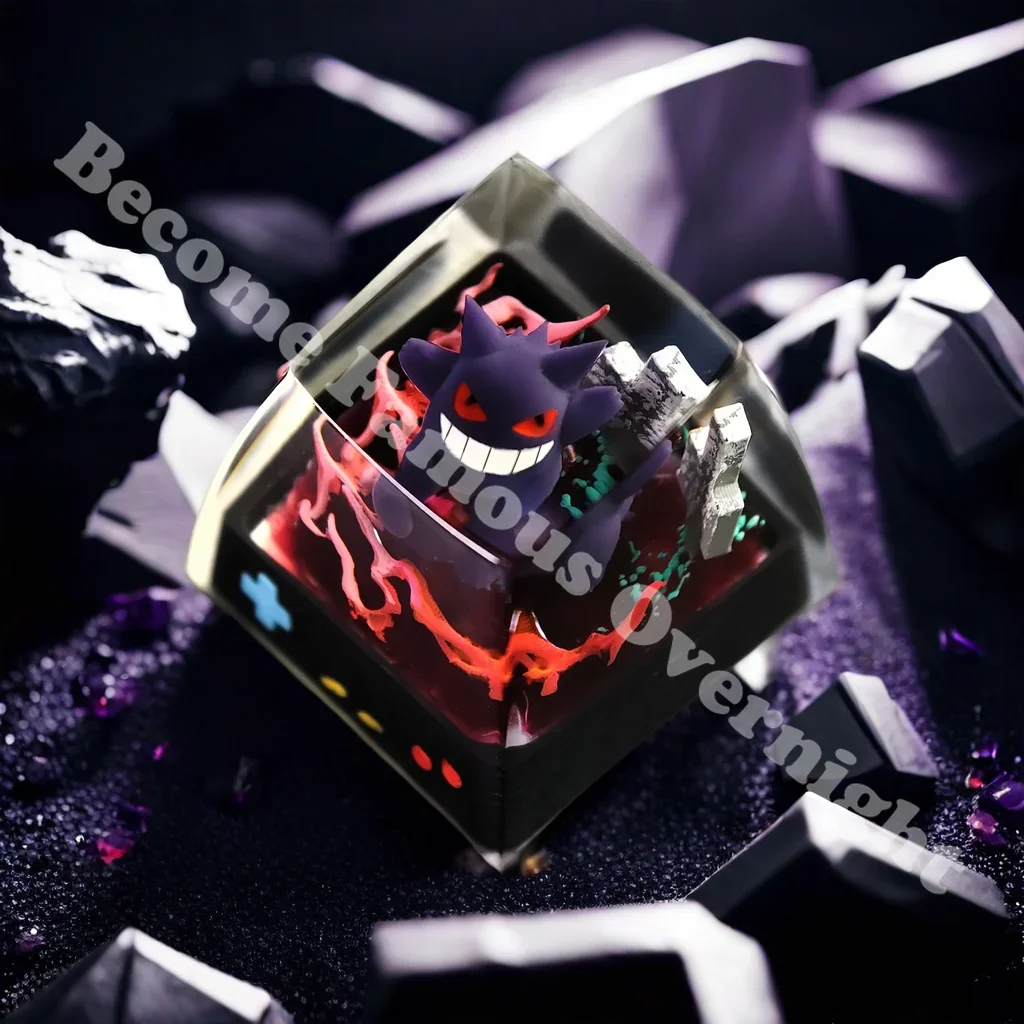 Teclas de Pokémon Mewtwo Umbreon eje transversal Pikachu Journeys Keycap nuevo estéreo Linda ilustración Teclado mecánico teclas de resina - imagen 5