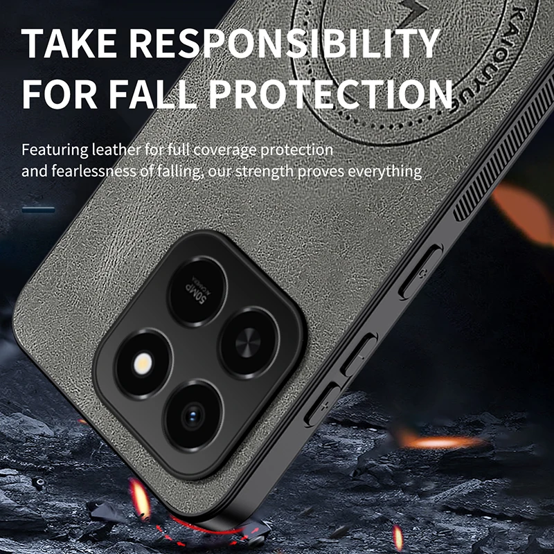 Para Honor 400 Smart 5G funda para Magsafe piel de oveja de lujo cubierta mate magnética para Honor400 Smart X7d 4G parachoques anticaída - imagen 4