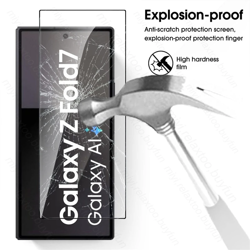 Vidrio templado transparente 6 en 1 9H para Samsung Galaxy Z Fold 7 Fold7 5G protectores de pantalla exteriores cristal de cámara en Sumsung ZFold7 2025 - imagen 2