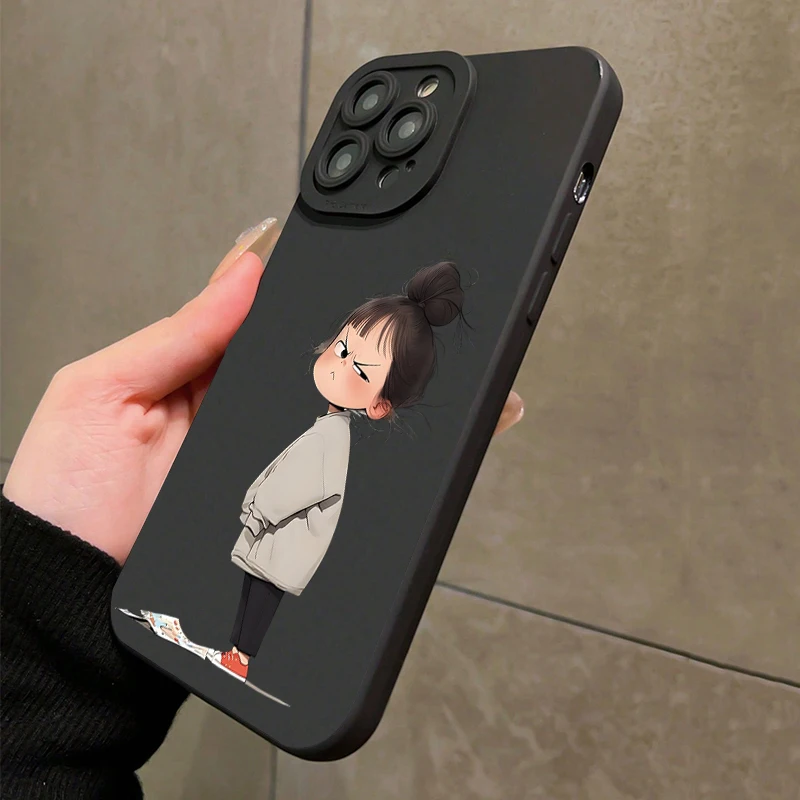 Funda de teléfono con estampado minimalista de una chica tranquila para Xiaomi Poco F7 Pro 5G F6 F5 X6 X5 X3 X7 M6 F7 funda de silicona suave a prueba de golpes - imagen 3