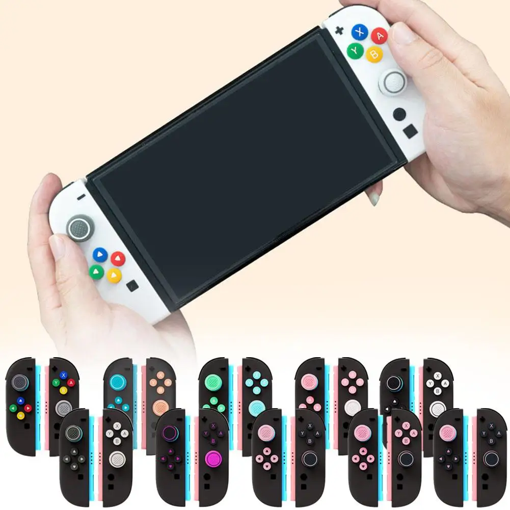 Tapa de botón de silicona para Nintendo Switch, tapas de empuñaduras de 2 botones, tapa de Joystick + juego de pegatinas de botón, accesorios para consola de juegos para Switch2
