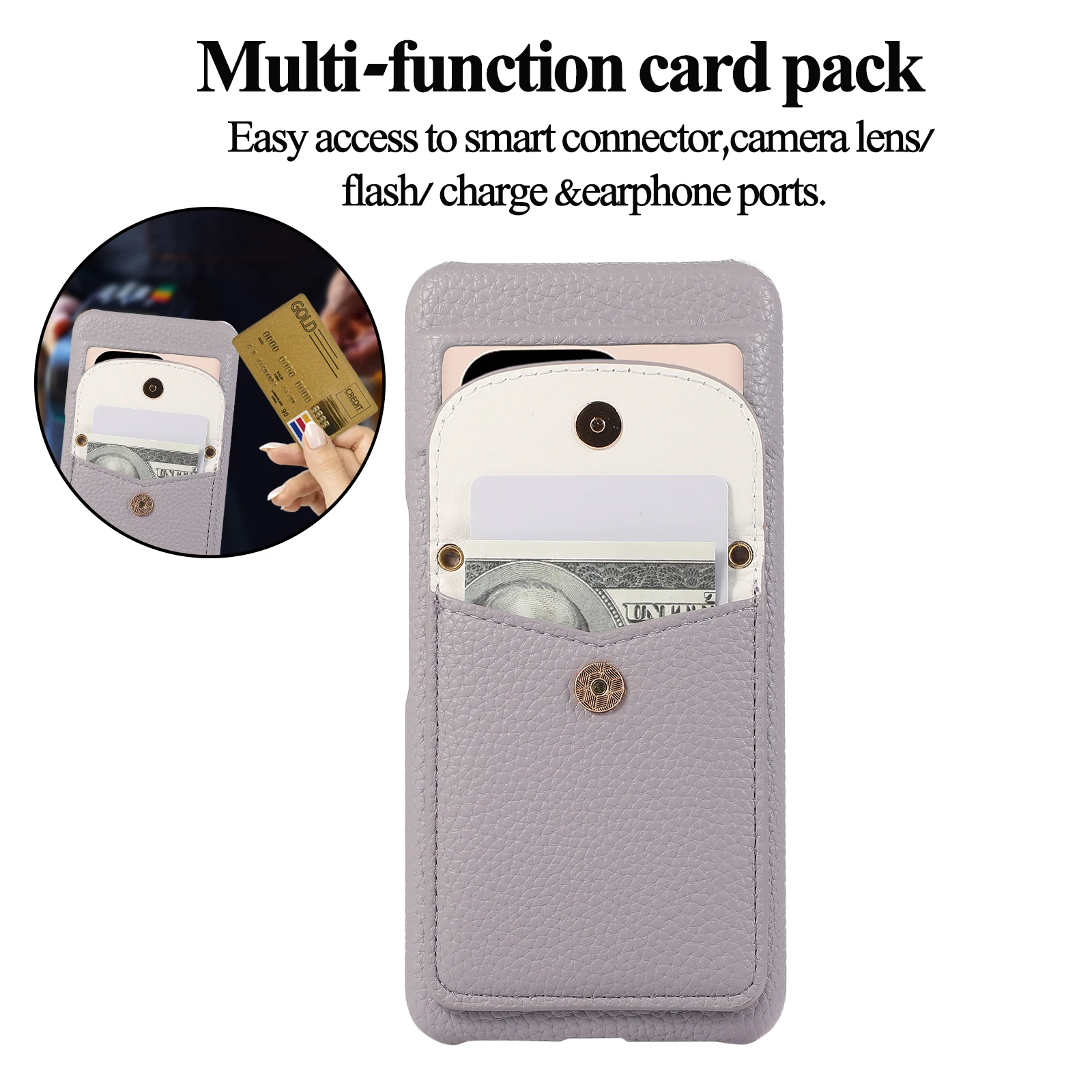 Crossbody Cards Solt Wallet Leather Phone Case For Google Pixel 8 Pro 8A 7A 7Pro Crossbody Long Rope Vertical Pocket Purse Cover - imagen 4