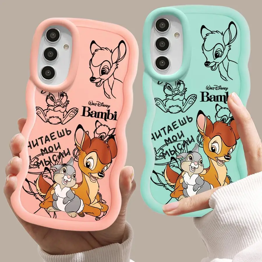 Funda de teléfono para Samsung Galaxy A21s A14 A36 A32 A15 A16 A11 A12 A26 A25 A35 A23 A24 funda suave lindo ciervo Bambi de Disney