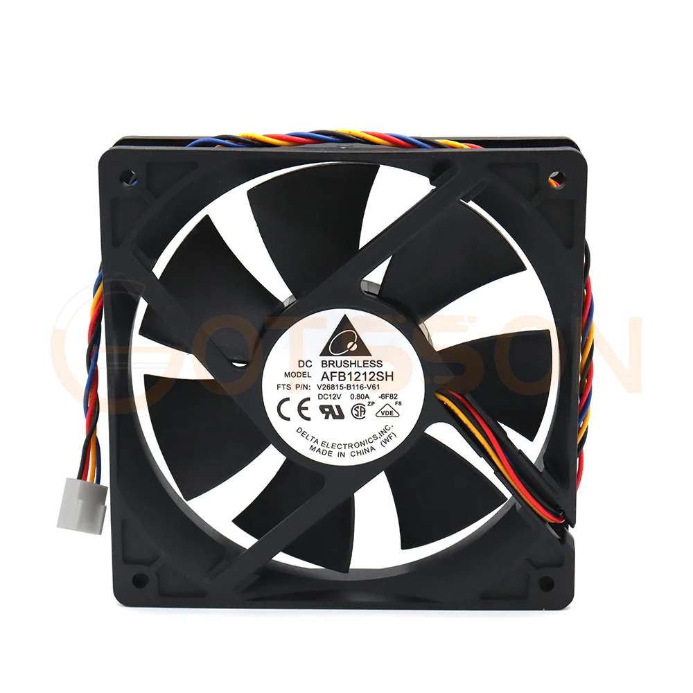 Ventilador de refrigeración para delta AFB1212SH, 4 pines, 12CM, 1225, 12025, 120x120x25mm, PWM, 4 cables, cc 12V, 0.80A, buena calidad - imagen 5