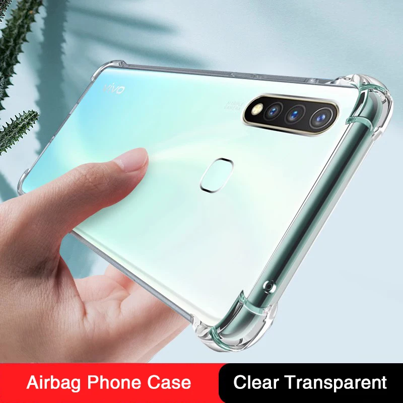 Funda de teléfono de silicona suave antigolpes para VIVO U20 U10 U3 U3X Airbag, protección de lente transparente, cubiertas traseras originales de alta calidad