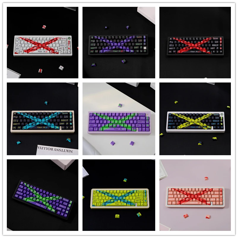 Juego de 78 teclas de objección, teclas con subcama de tinte PBT, teclas de perfil de cereza para teclado MX Switch 61 64 68