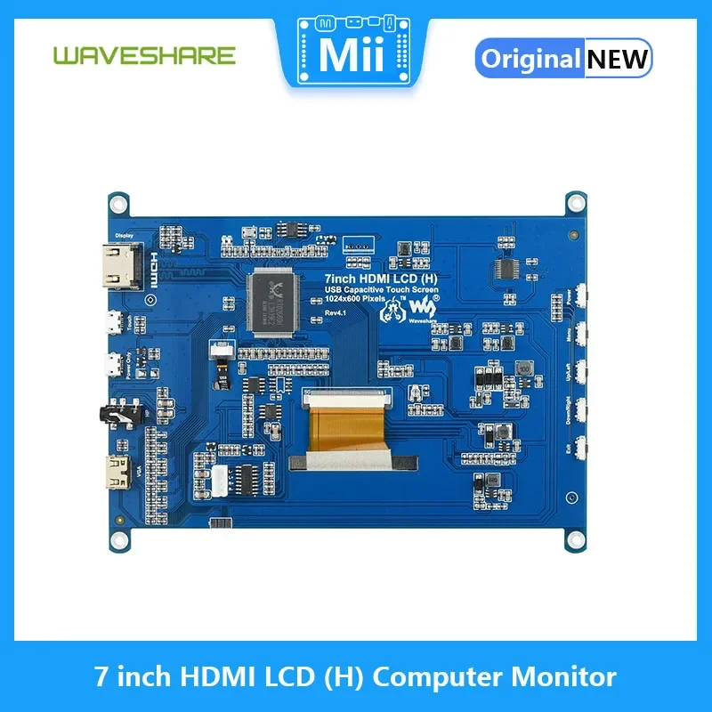 Waveshare Monitor de computadora LCD HDMI (H) de 7 pulgadas Pantalla táctil resistiva LCD, 1024x600, HDMI, IPS, Raspberry Pi Display - imagen 4