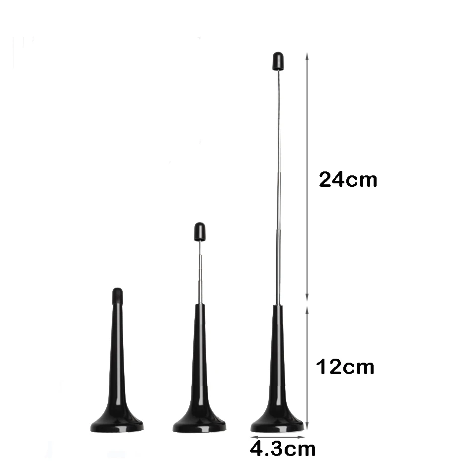 Antena de TV de tierra de 72-868MHz para interiores, varilla telescópica DTMB HD, Radio FM para el hogar y el coche, 15dbi F, Cable macho RG174 de 3m - imagen 2