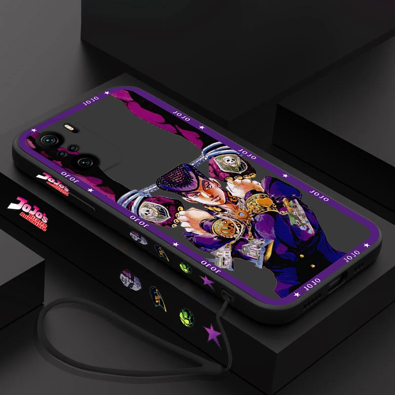 JOJO Kujo Jotaro Anime para Xiaomi Redmi Note 13 12 12Pro 11 11S 11T 10S 10 Pro Plus 5G funda de teléfono con cuerda líquida izquierda