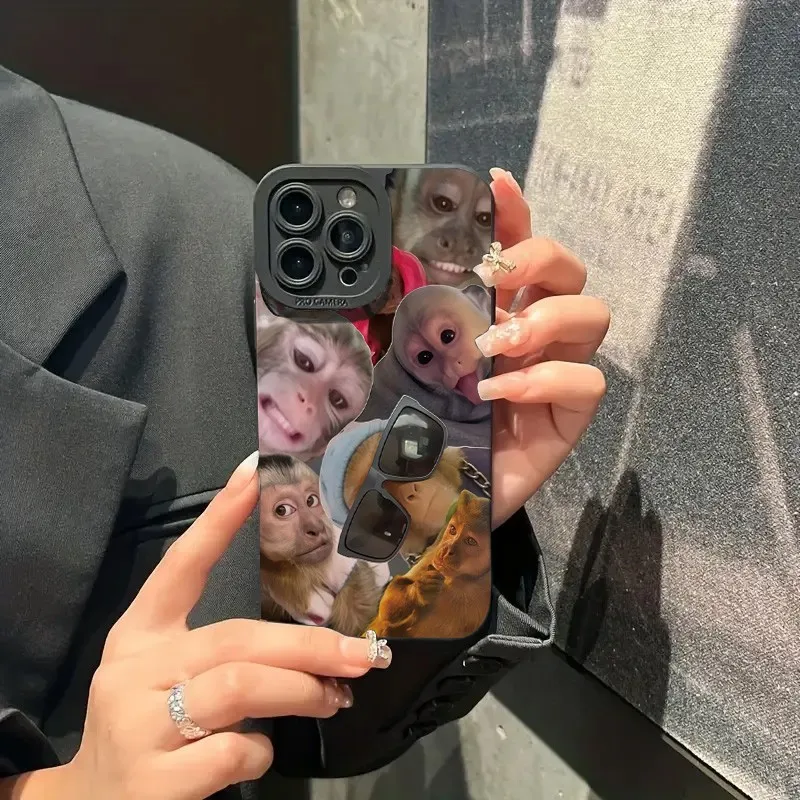Nueva funda de teléfono con diseño de mono creativo para iPhone 16 15 14 13 12 11 Mini Pro Max X XR XSMax 8 6 6S Plus, funda trasera de silicona suave - imagen 2